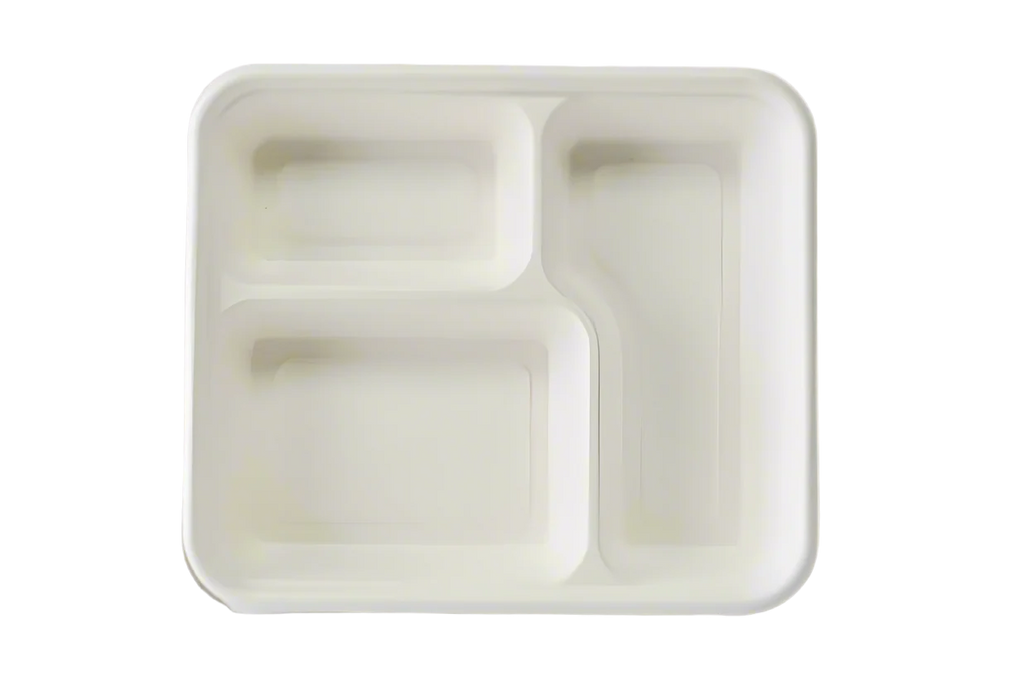 3-Compartment Bagasse Container | Compostable