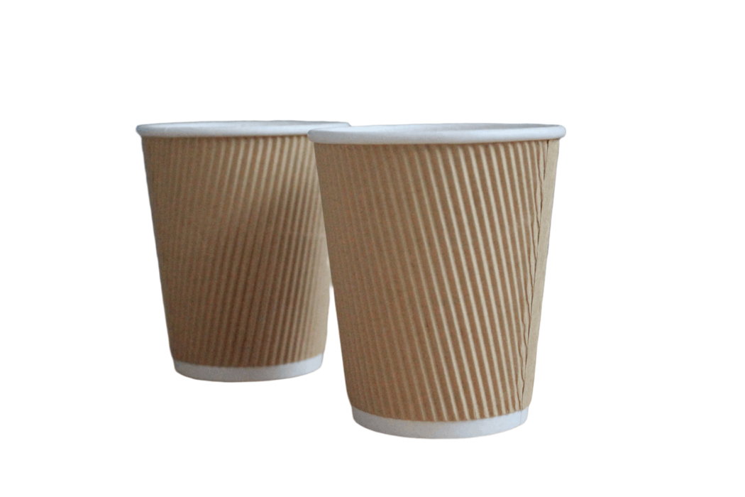Brown 12oz Ripple Wall Paper Hot Cup (500pcs) | Disposable Paper Cup