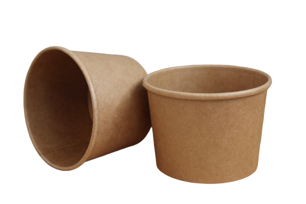 8oz Kraft Paper Soup Container (500pcs) | Take-Out | Round Paper Container