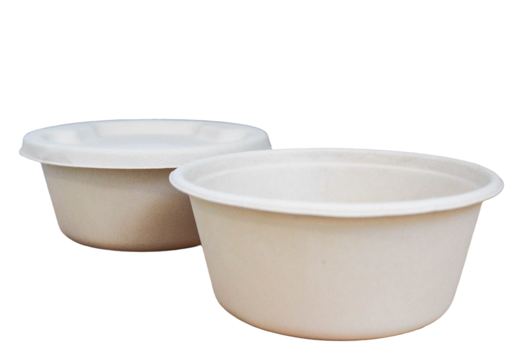 32oz Deep Fiber Bowl (400pcs) | PFAS-Free | Compostable | Fiber Lid