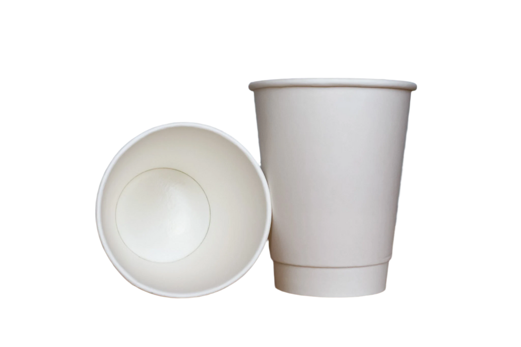 White 8oz Double Wall Hot Cup (500pcs) | Disposable Paper Cup