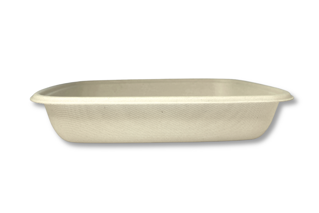 32oz Rectangular Fiber Container (300pcs) | Compostable | PFAS-Free