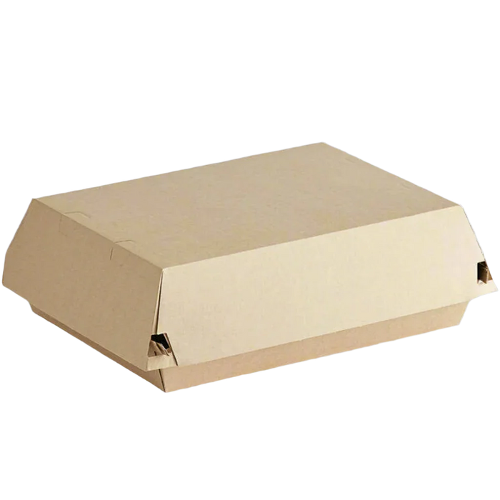 Kraft Burger Box | Paper Clamshell | (205 x 107 x 77mm) | 200pcs