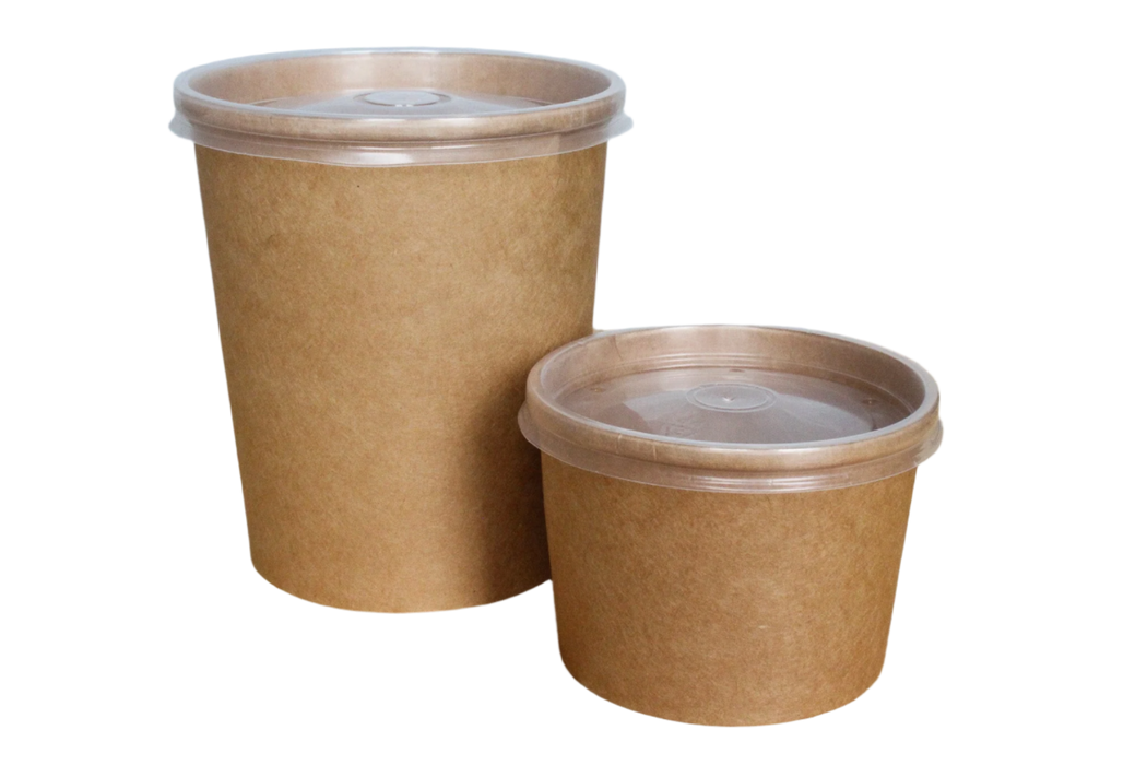 Clear Lid for Kraft Paper Soup Container (500pcs) | For 8oz/12oz/16oz