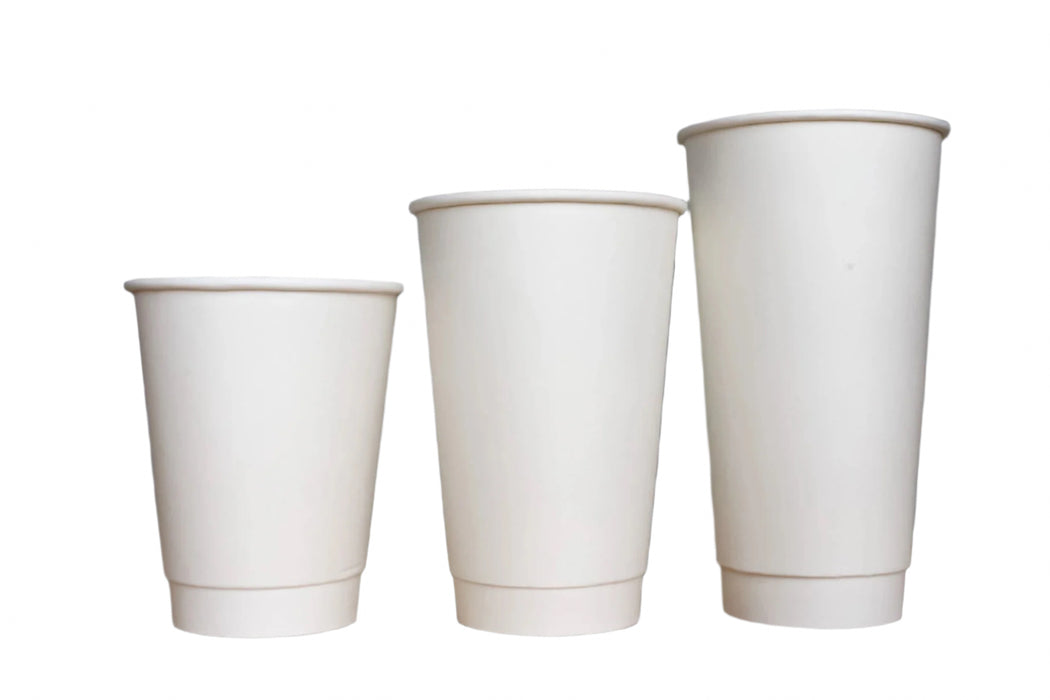 Range of sizes of Double Wall White Hot Cup