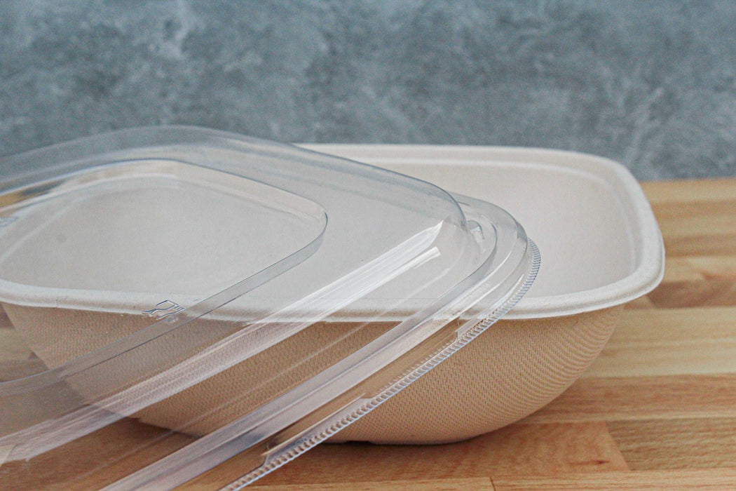 PET Lid for Molded Fiber Square Bowl - This Element Inc.
