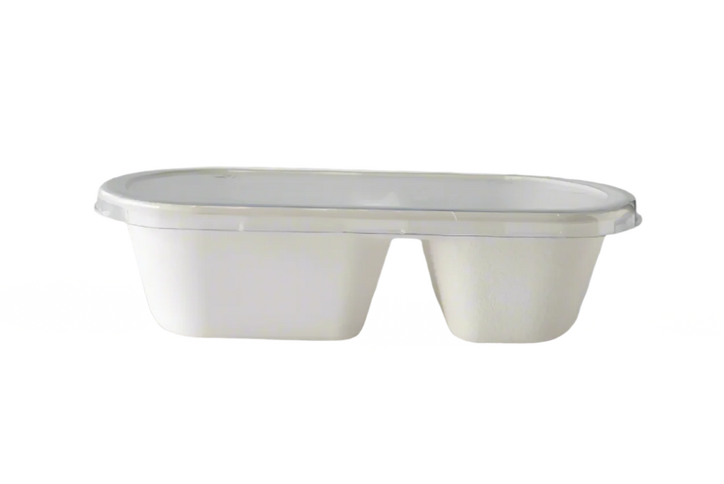 2 compartment bagasse take away container
