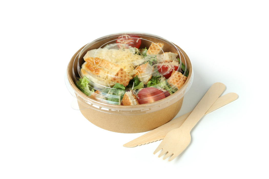 150mm PP Lid for Kraft Salad Bowl | 300pcs | Leak-proof