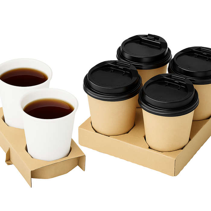 2/4 Cup Split Tray Holder | Kraft Cup Carrier