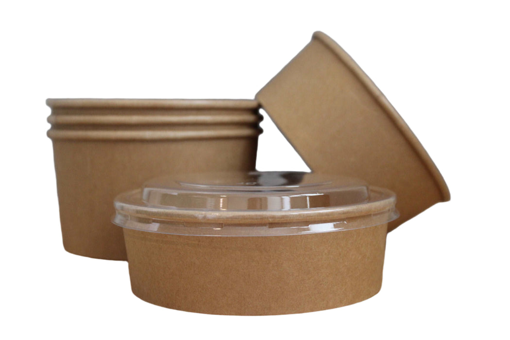 1000ml Kraft Paper Salad Bowl (300pcs) | 150mm top