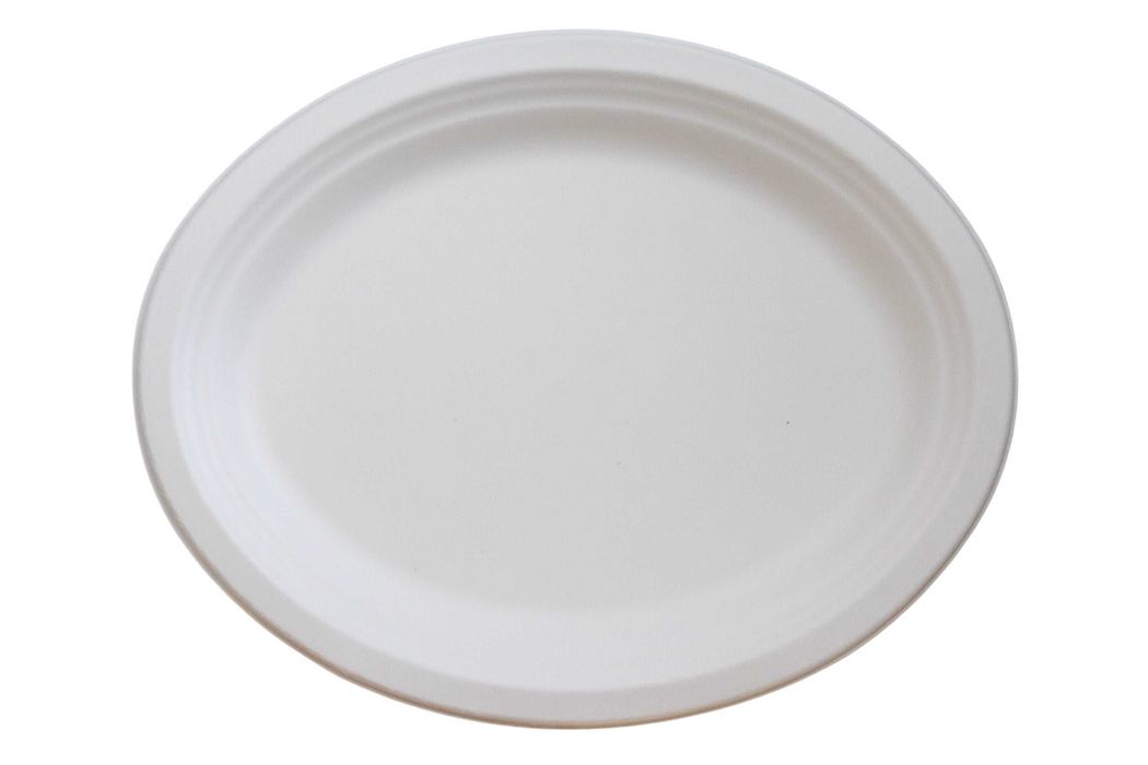 Oval Fiber Plate (500pcs) | 12" x 10"| Heavy-Duty | Compostable