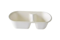 2-Compartment Oval Bagasse Container | Base Only | Compostable | Take-Away