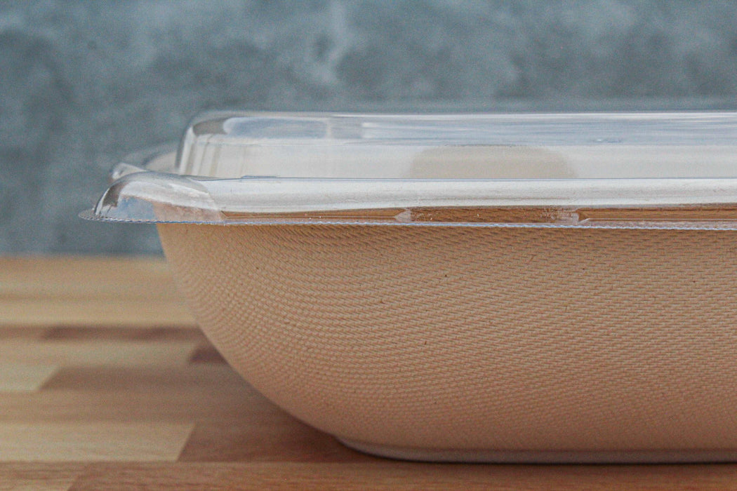 PET Lid for Molded Fiber Square Bowl - This Element Inc.