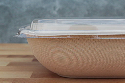PET Lid for Molded Fiber Square Bowl - This Element Inc.